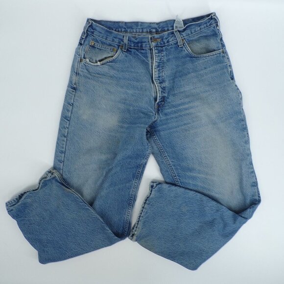 Carhartt Men's Flannel Lined Blue Jeans - see measurements - Picture 1 of 11